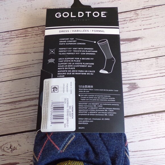 GOLDTOE Edition Men's Crew Dress Socks, 3-Pack - Picture 4 of 4